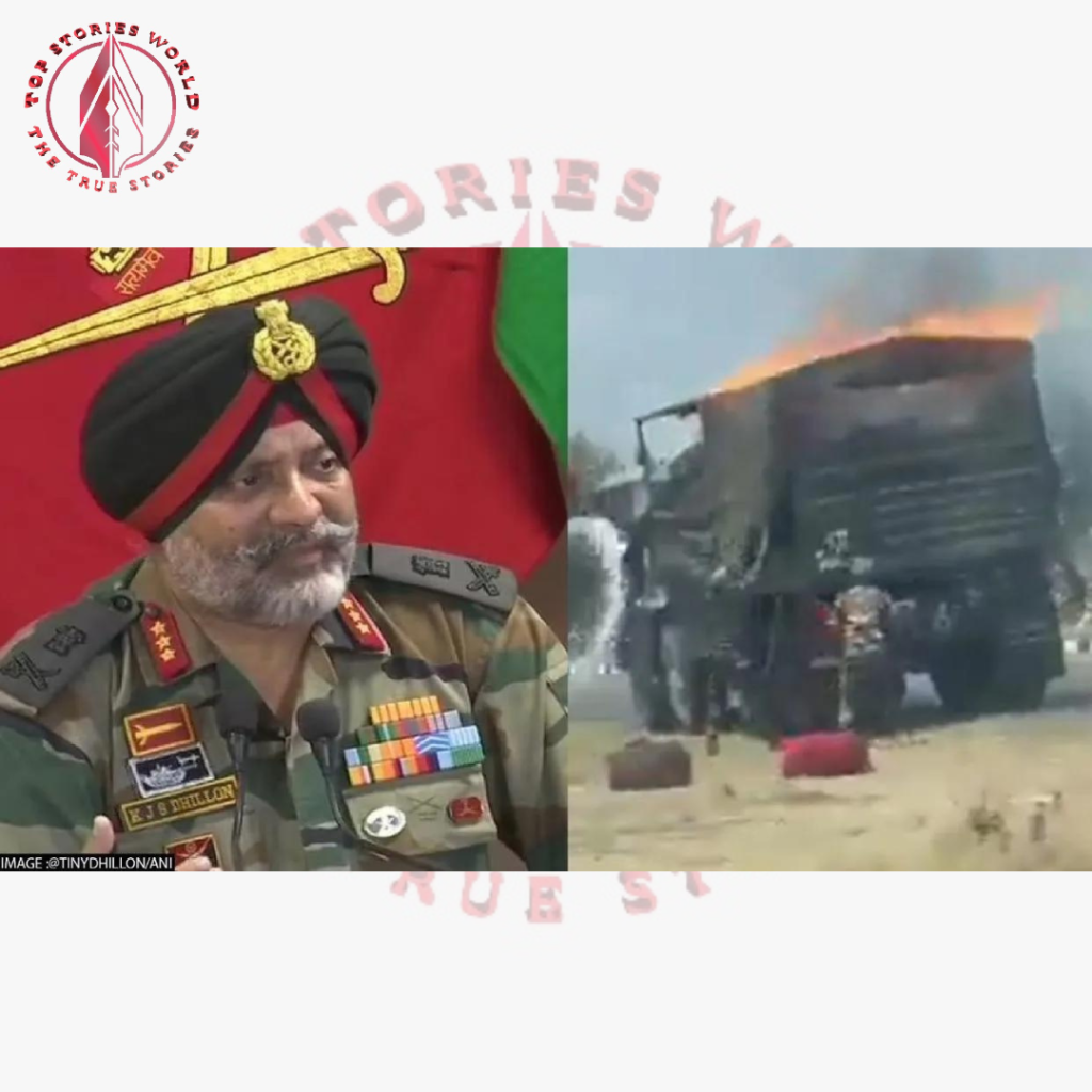 Army truck caught fire, vehicles kept coming out but no one helped the soldiers